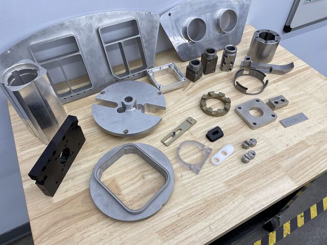 CNC milled aluminum panels and brackets machined at RG Manufacturing in Rockford, Illinois